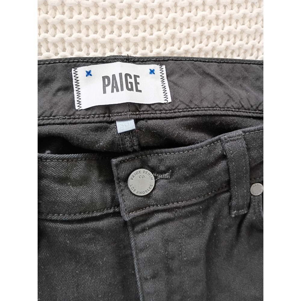 NWT PAIGE Skyline Skinny Jeans 30x31 Black Ink Transcend Denim USA $229 - Picture 5 of 16